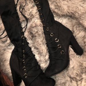 Over the knee heel boots